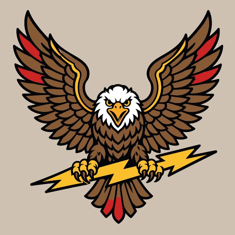 Alter-Schule-Tattoo-Stil Lightning Eagle