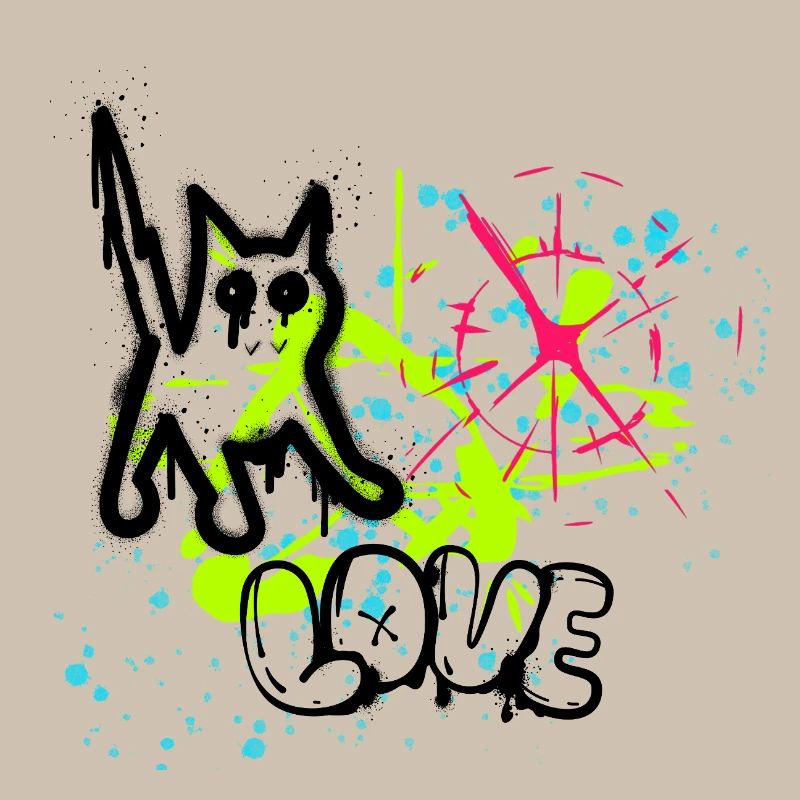 Neon Graffiti Splatter Muster