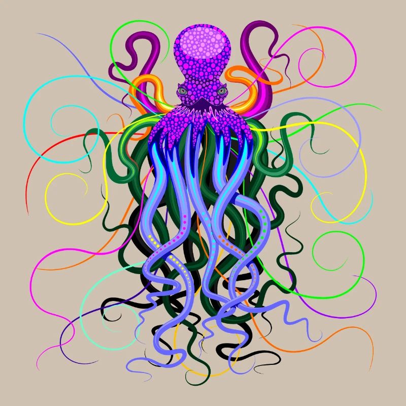 Octopus Trippy Psychedelic Deep Ocean Creature