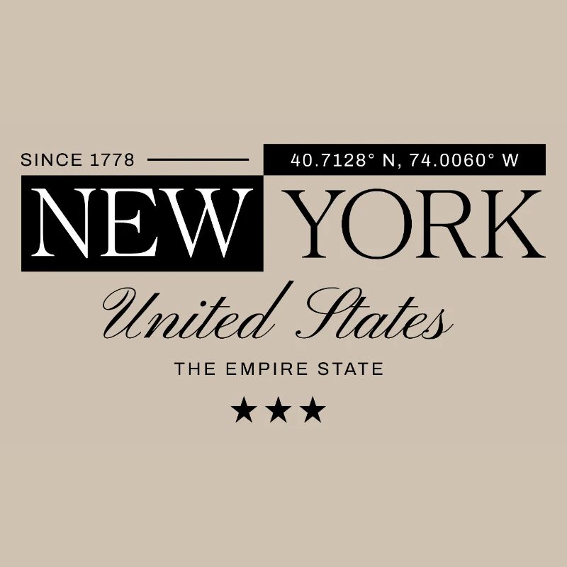 New York Coordonnées Typographique