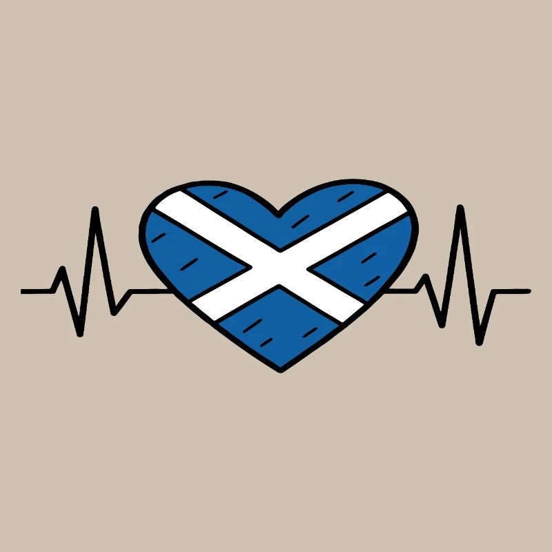 Drapeau de l’Écosse Heartbeat Line Scottish Pride Art