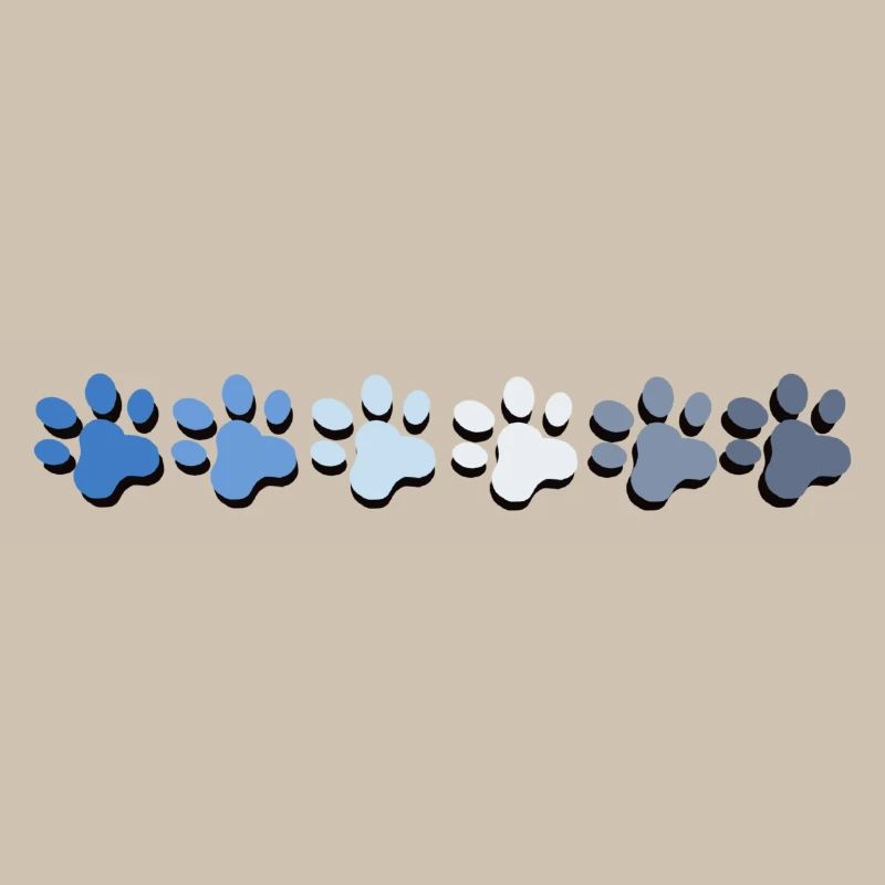 Illustration de patte d’animal dans les tons de bleu