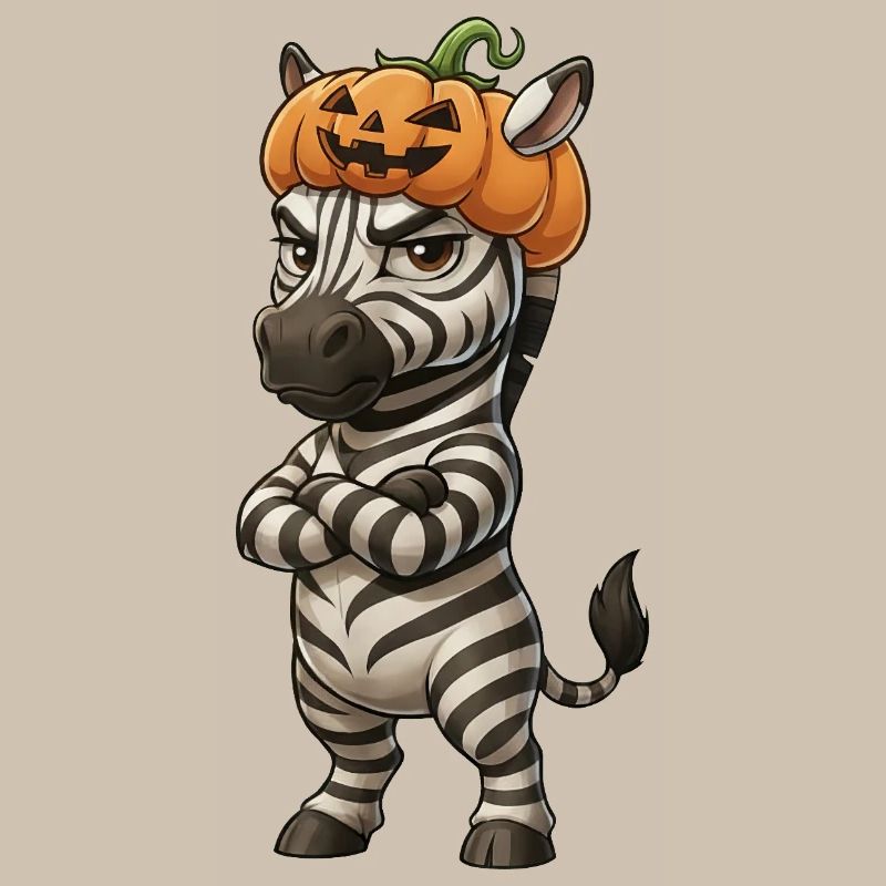 Grim Zebra Halloween Pouting Arms