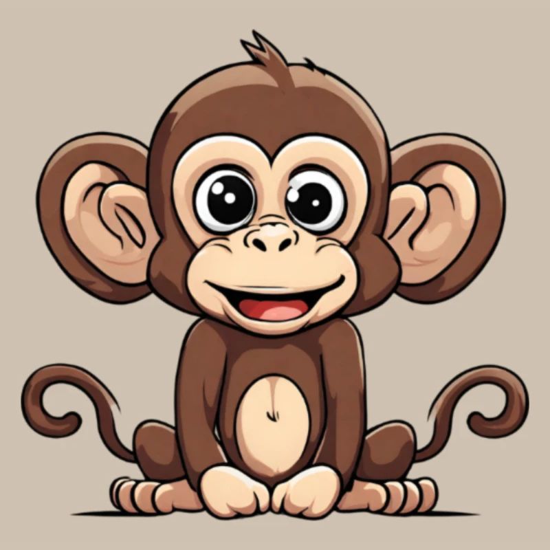 dessin animé singe design mignon