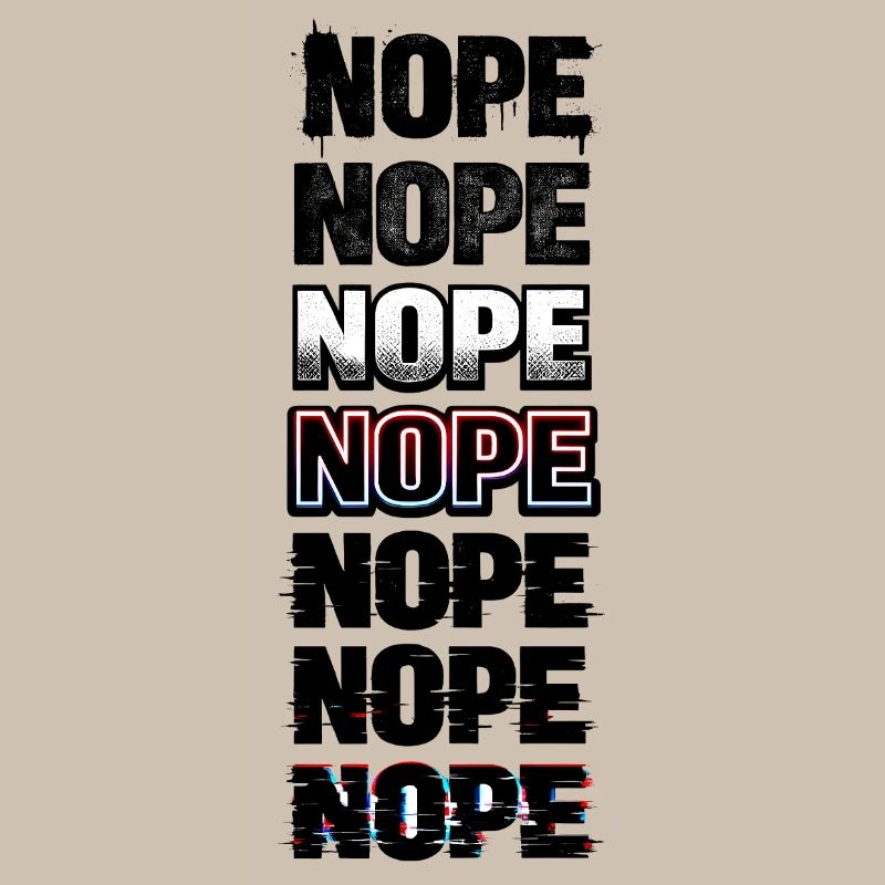 Nein, Neon-Glitch-Textstack