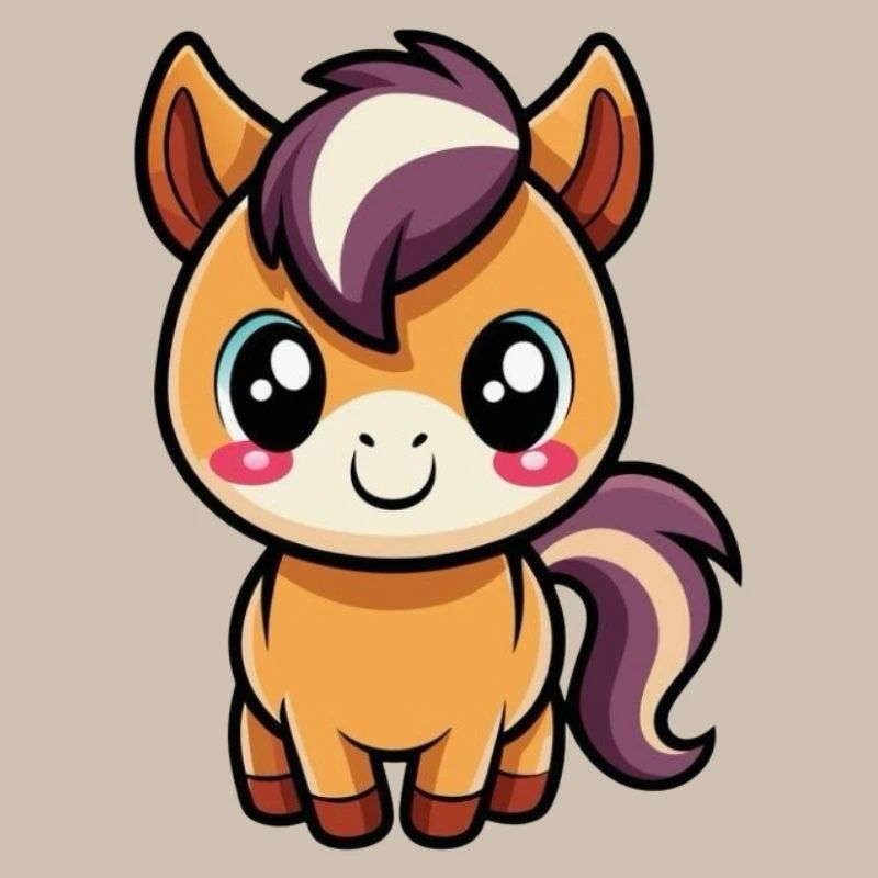 Cute chibi bangs with purple mane