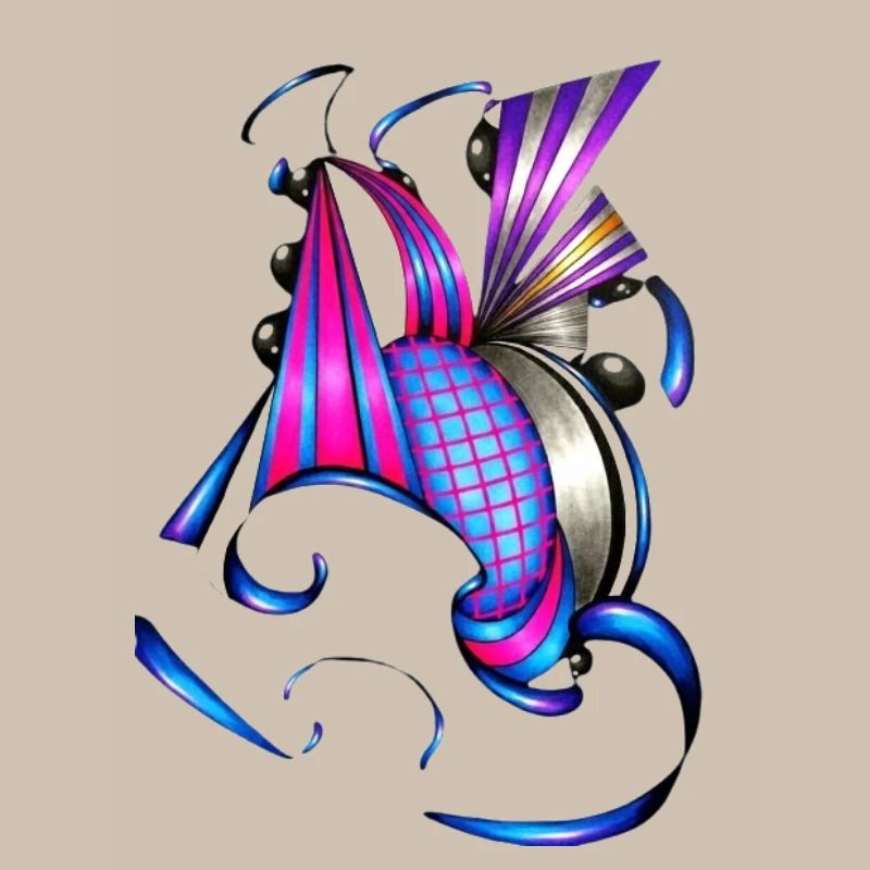 Farbige Spiral- und Fächerkunst