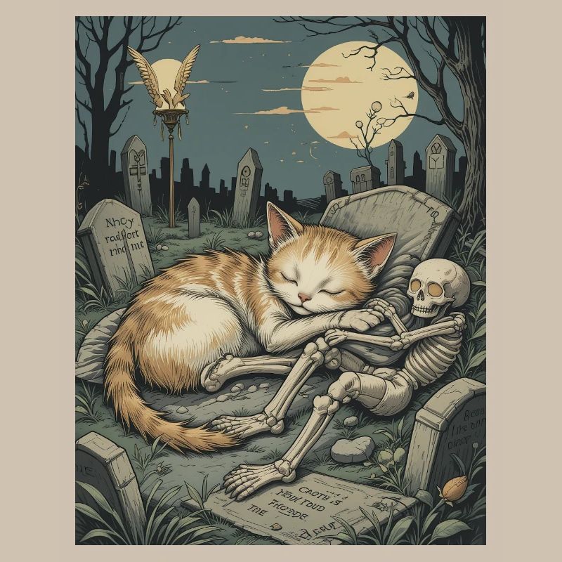 Moonlit Graveyard Kitten