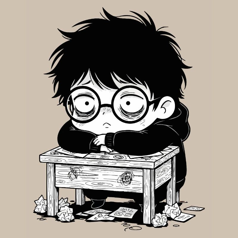 Studentischer Burnout-Büro – leerer Blick