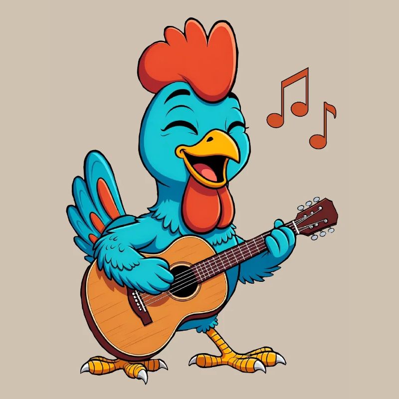 Chicken Playing Guitar