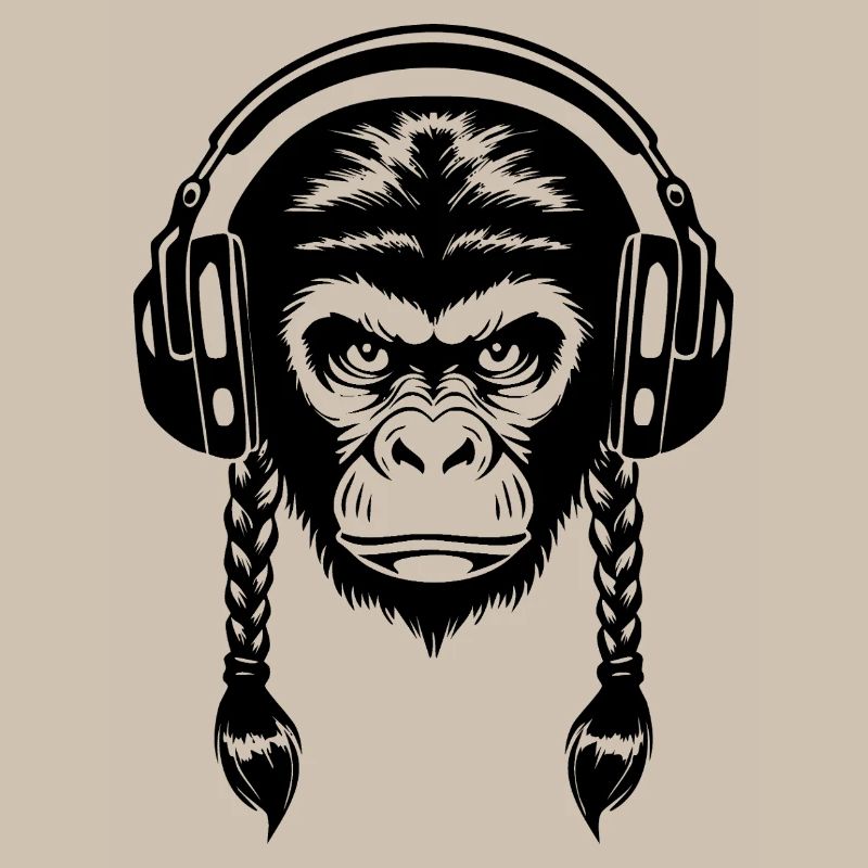 Chemise Electro Monkey Head Synth Wave Edition