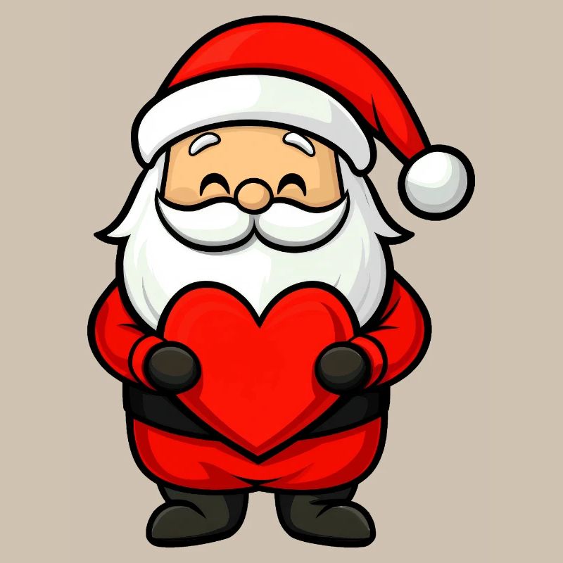 Weihnachtsmann mit Herz