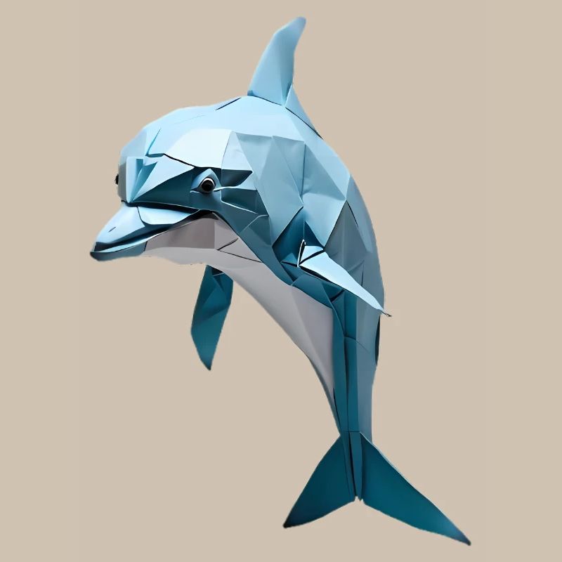 Blue Low-Poly Dolphin