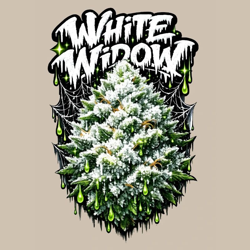 White Widow Cannabis Graffiti Print