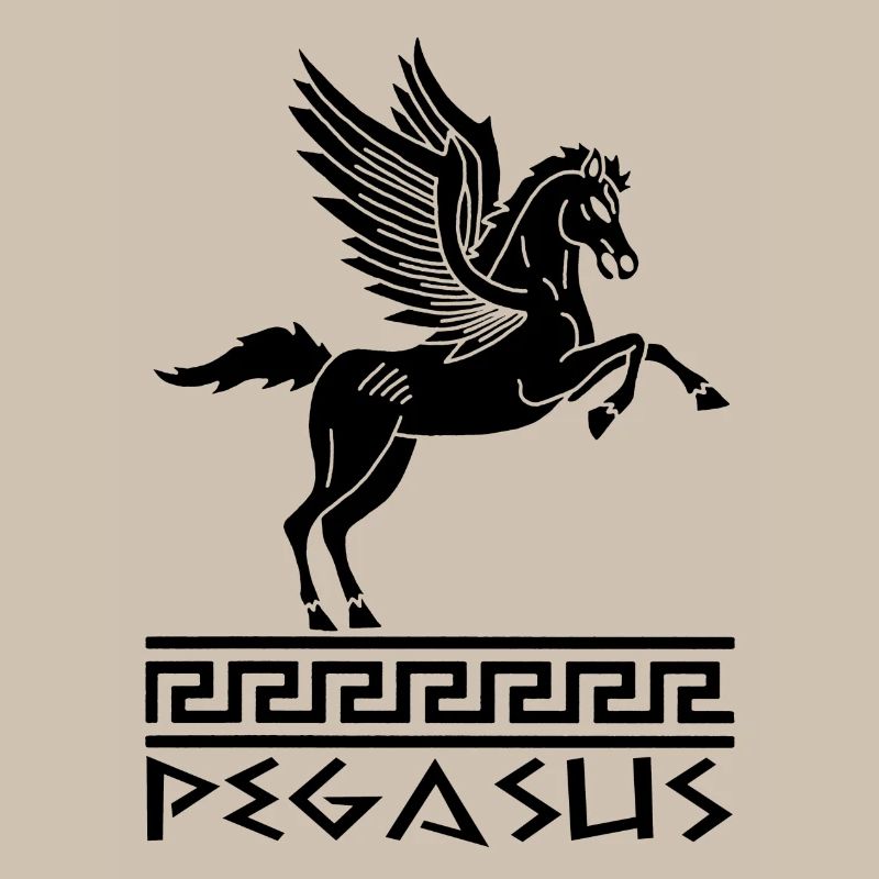 Cheval Pégase noir