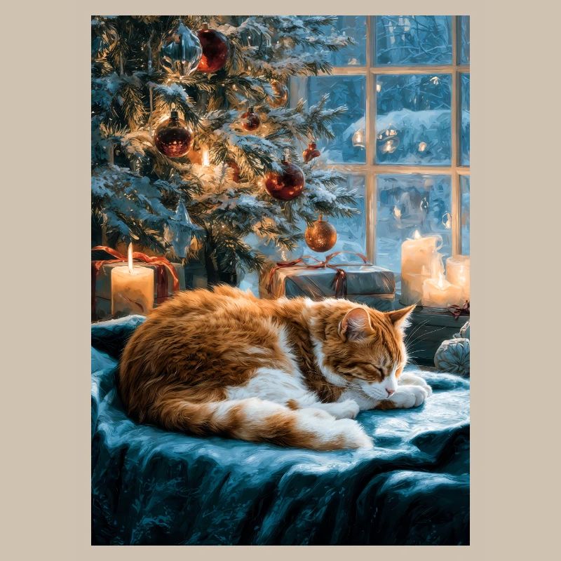Gemütliches Weihnachts-Katzenschläfchen