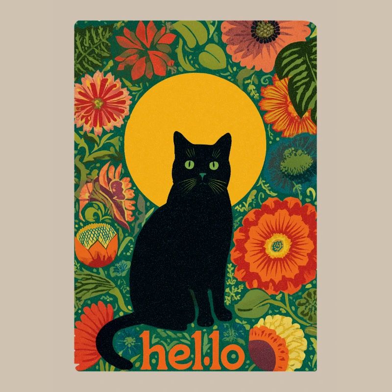 Chat du soleil dans la forêt de fleurs