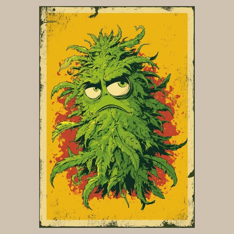 Grumpy Leaf Pop Art Cannabis