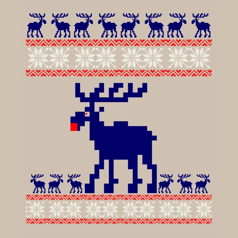 Reindeer Pattern Knitting Winter Rudolf Elk Pixel xma