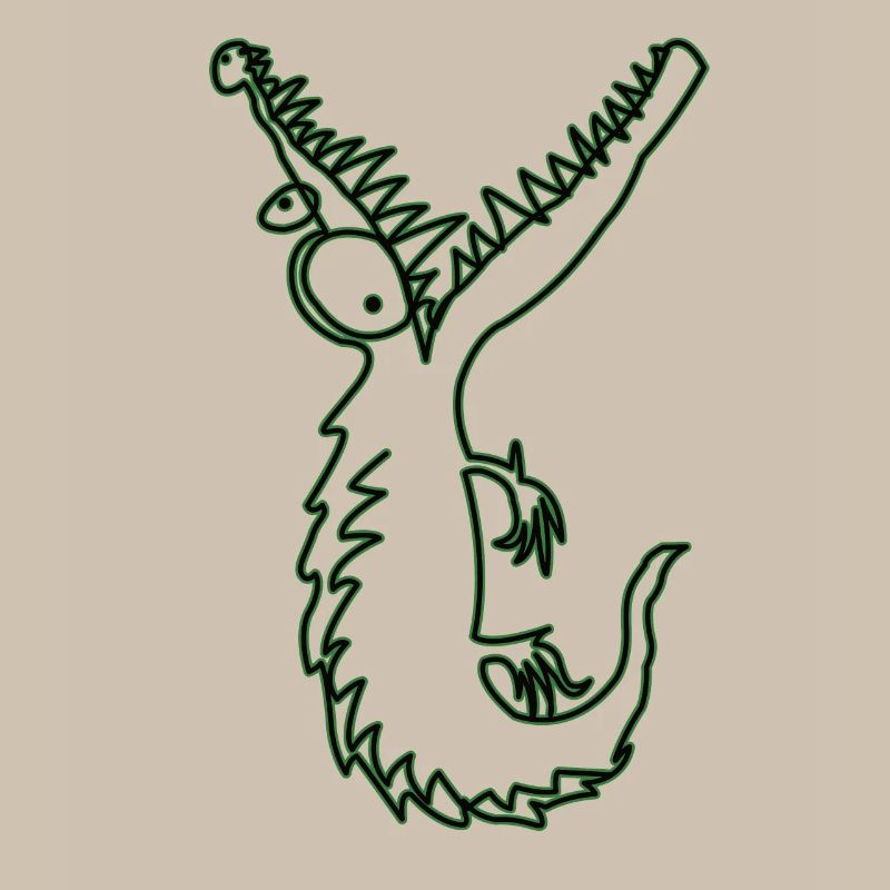 Green Crocodile Doodle