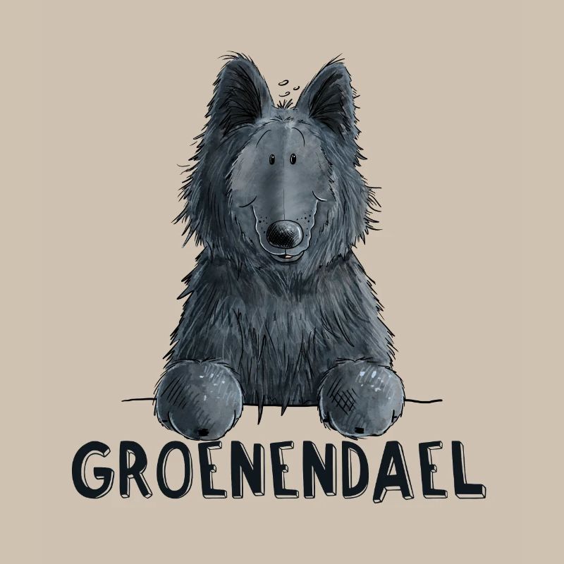 Happy Groenendael I Dog Head I Comic