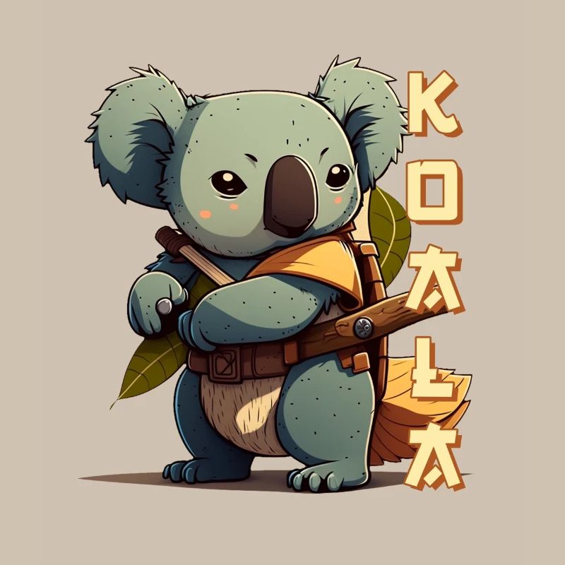 Samurai Koala mit Schriftzug