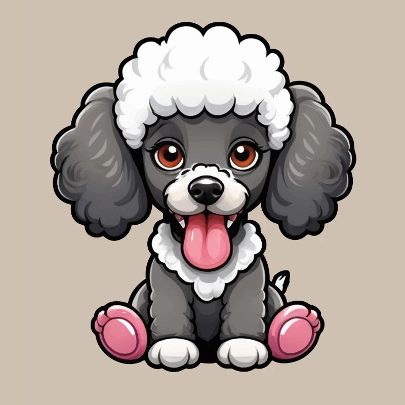 Doux caniche N&B