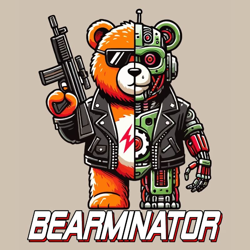 Bearminator Funny Cyborg Teddy Bear Design