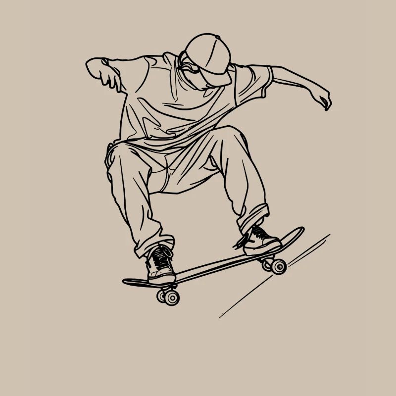 Skateboarding Boy Drawing