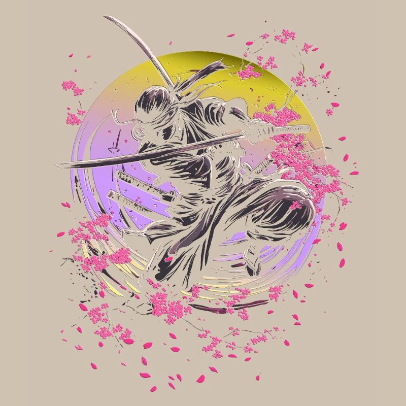 Samurai with Sakura - Japan