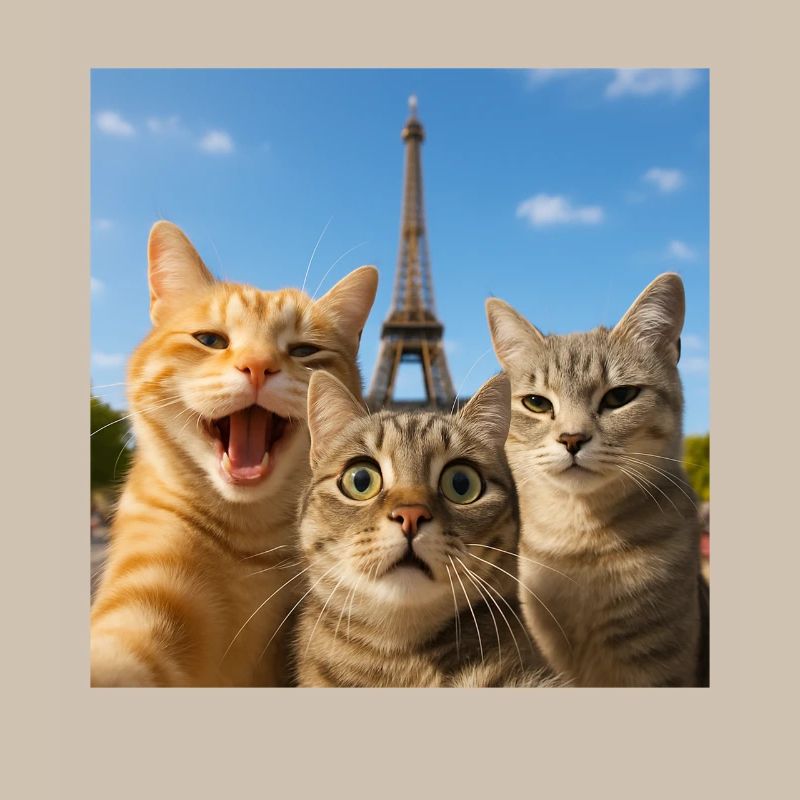 Katzen Selfie in Paris Eiffelturm Katze Selfie Geschenk