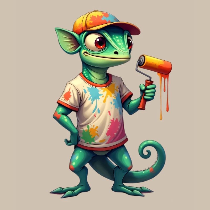 Chameleon as a painter