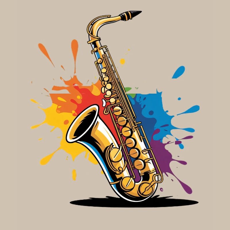Impression d'art expressionniste de saxophone