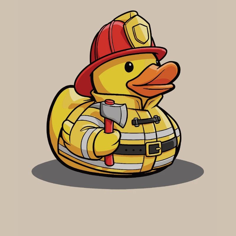 Canard sauveteur en uniforme de pompier