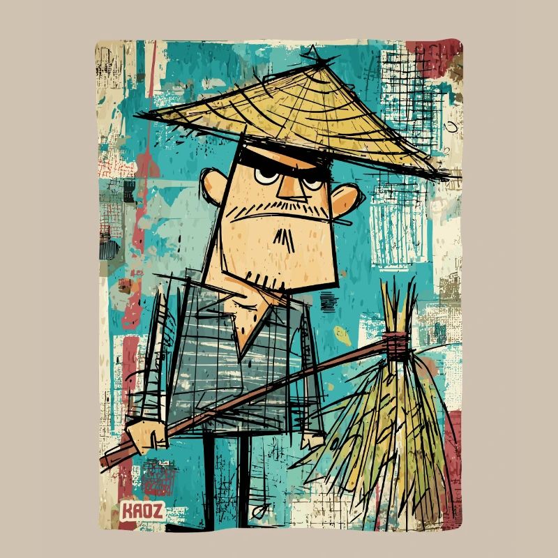 Graffiti Samurai with Broom