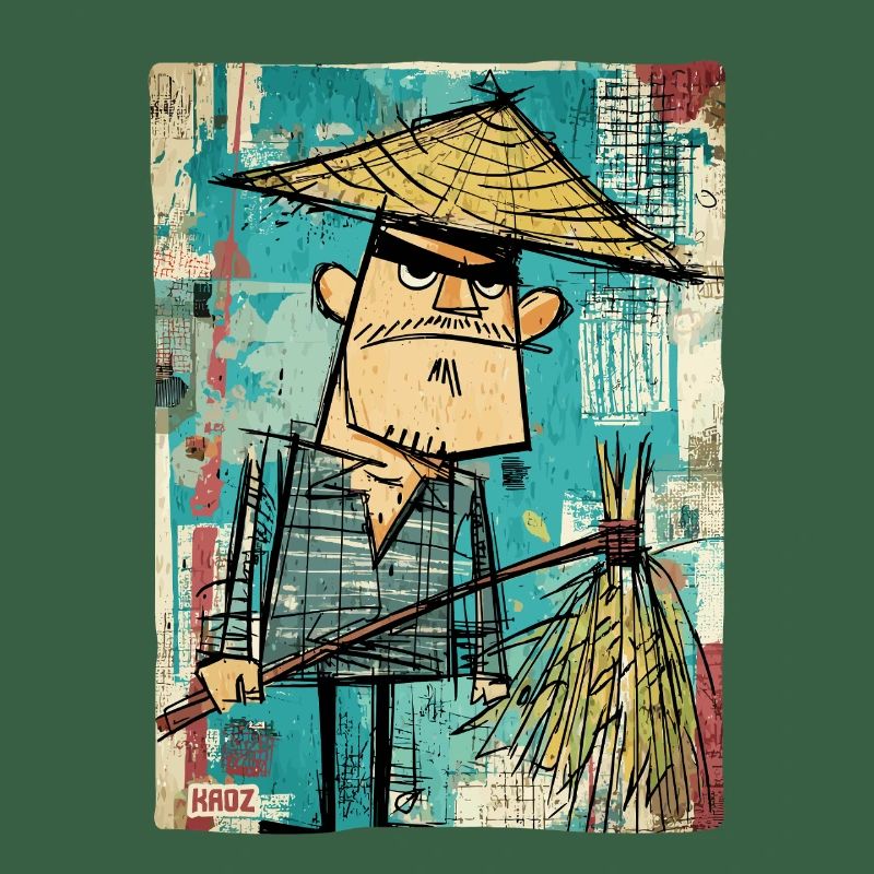 Graffiti Samouraï avec Balai