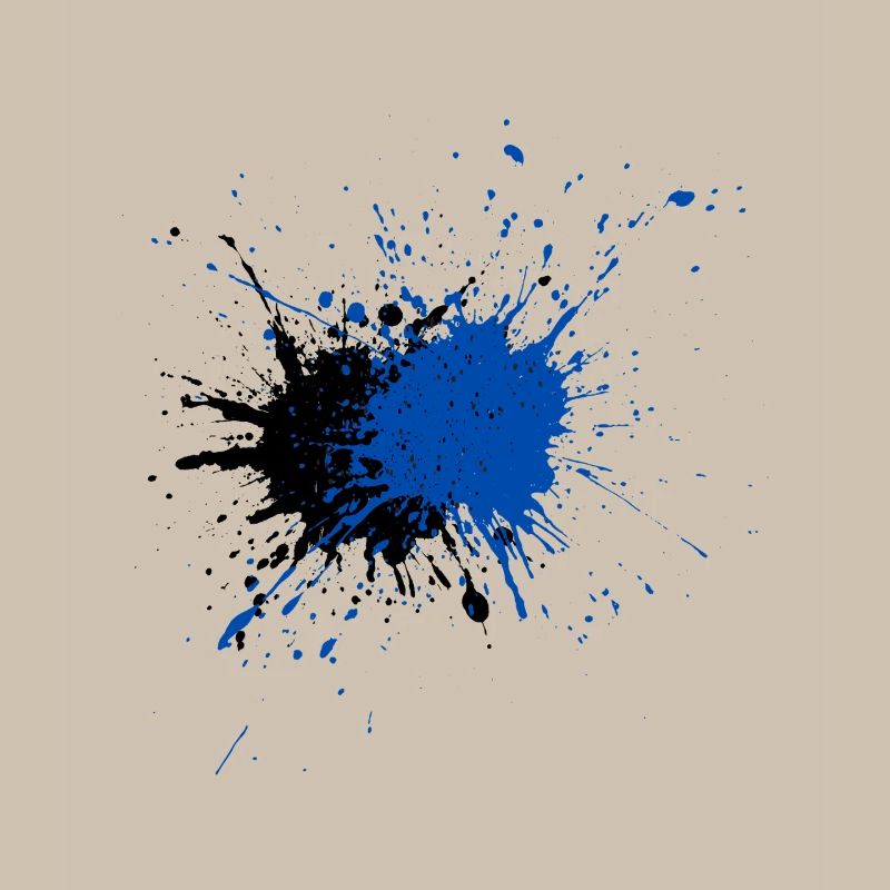 Impression créative d’éclaboussures de peinture bleue