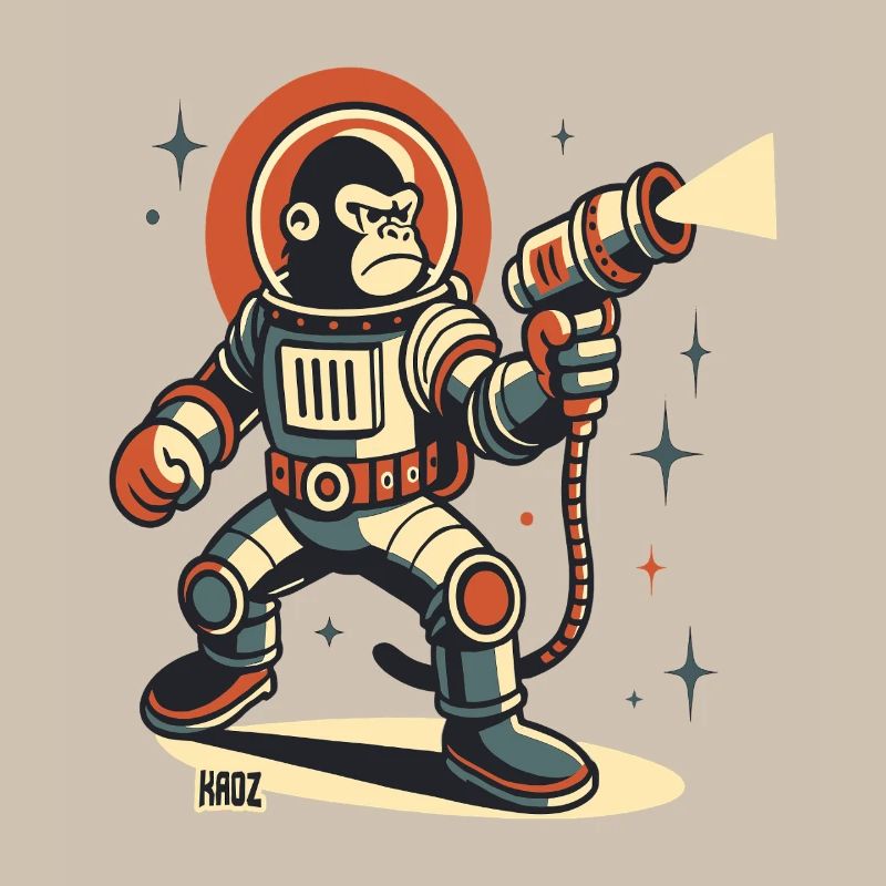 Space Monkey astronaute Blaster laser