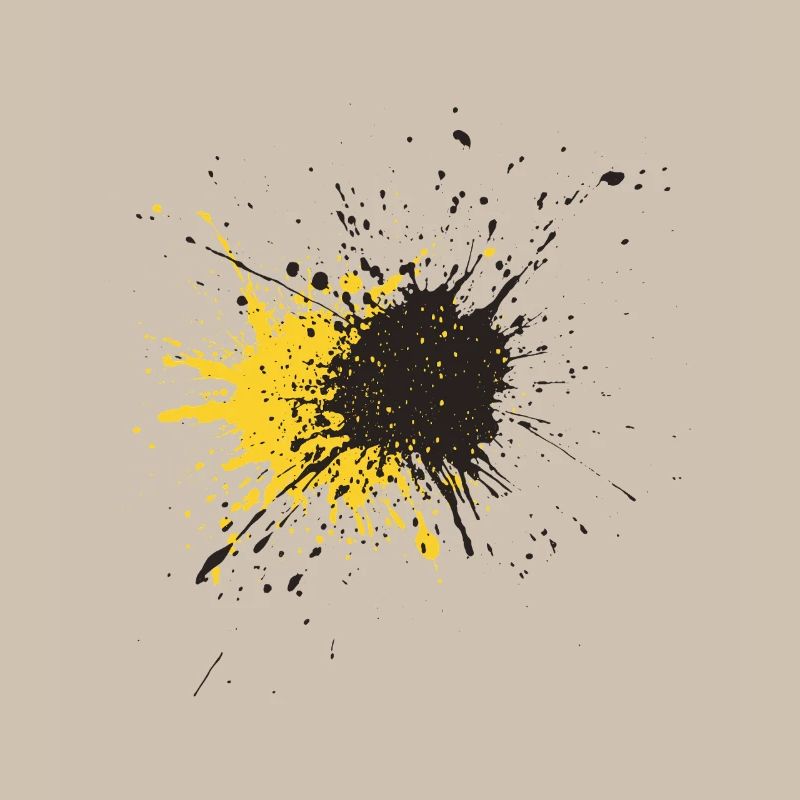 Kunstspritzer Gelb Schwarz Splash