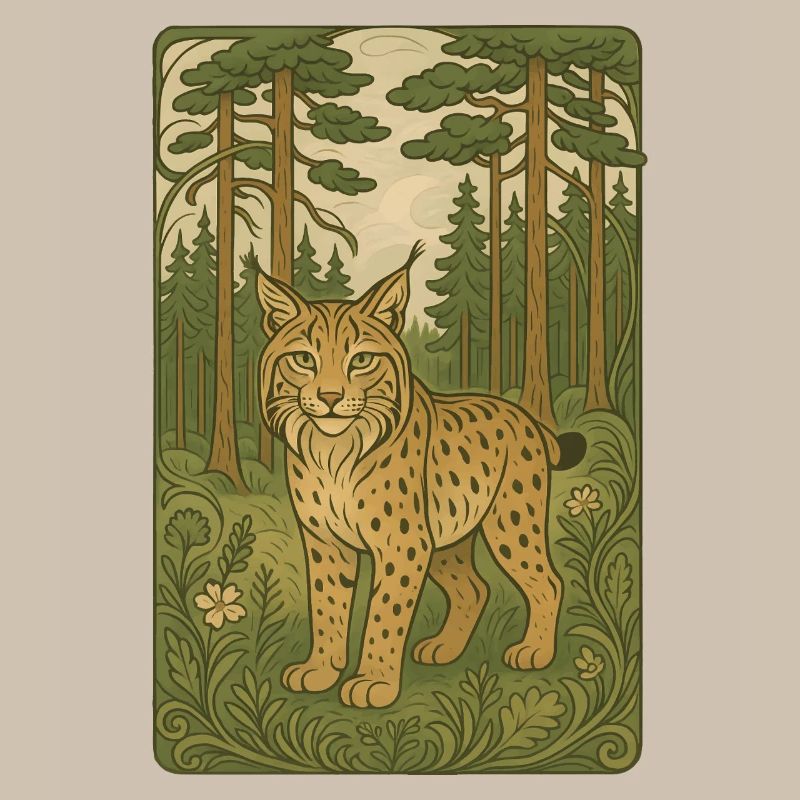 Polnischer Luchs im Waldvolksstil