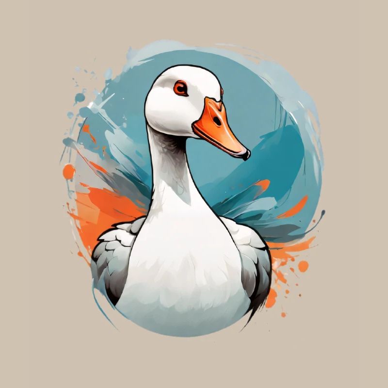 Canard dans un tourbillon de couleurs