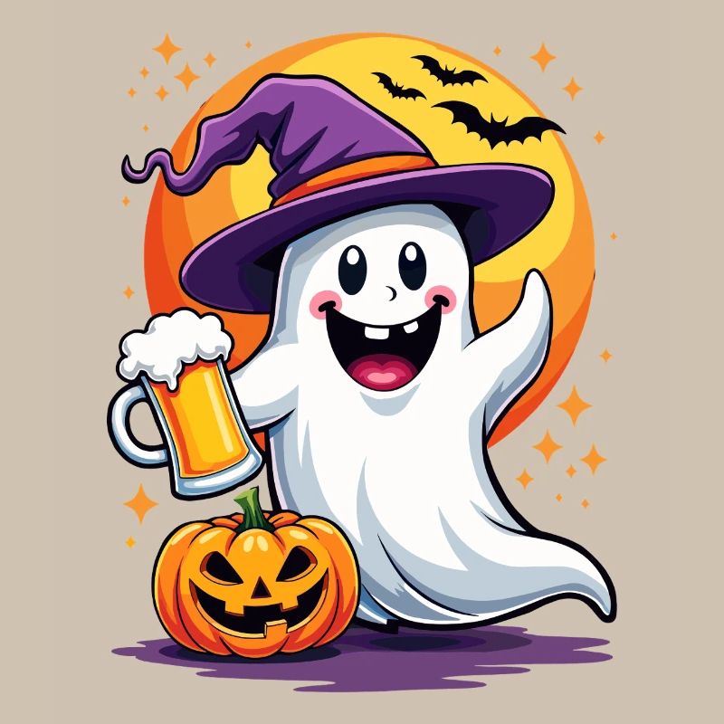 Fröhlicher Bier-Geist feiert Halloween