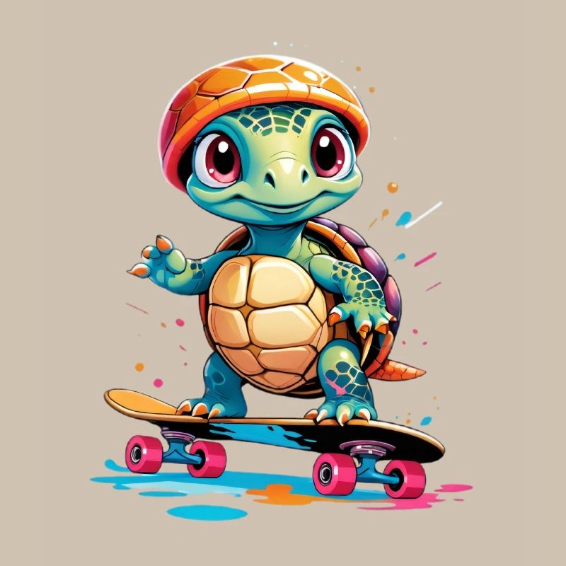 Turtle on skateboard