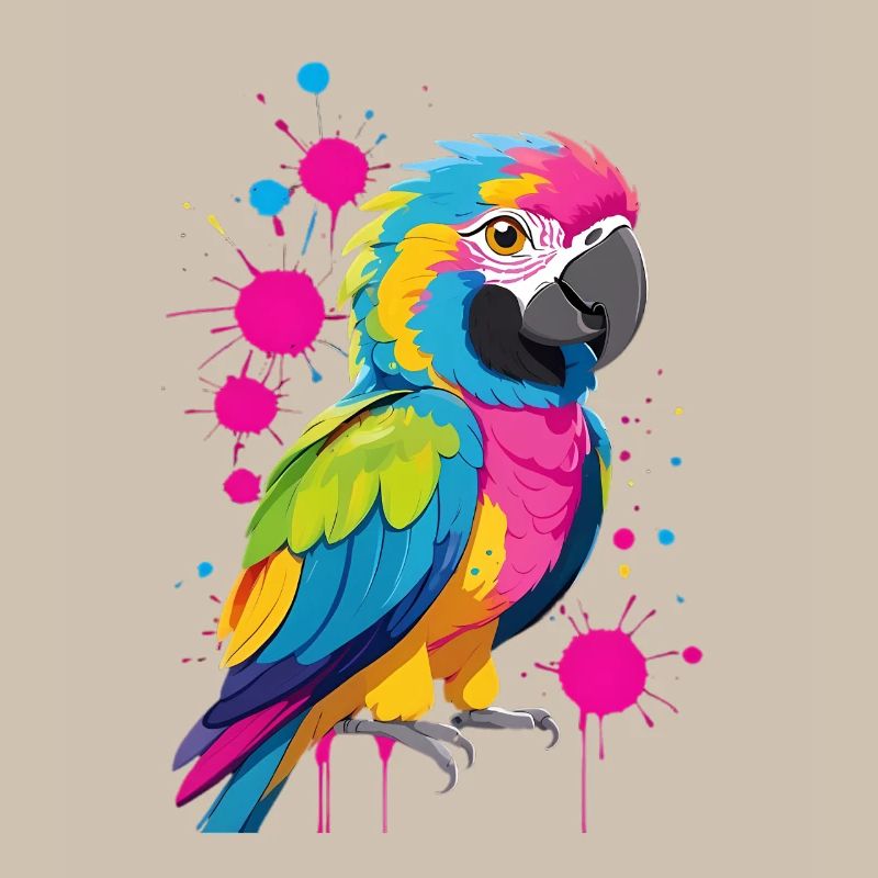 Explosion de couleurs Imprimé perroquet