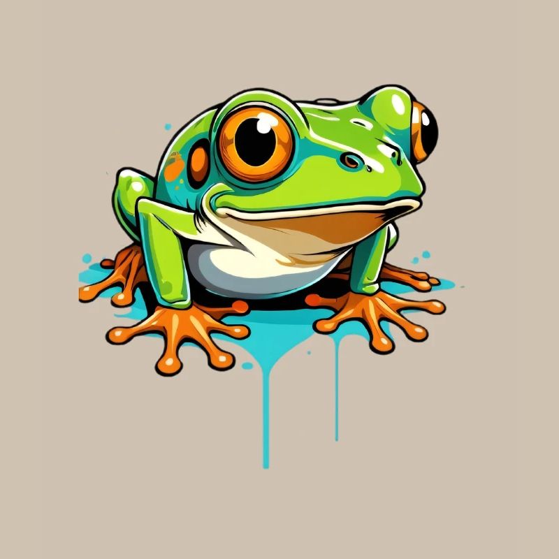 grenouille graffiti néon éclaboussure