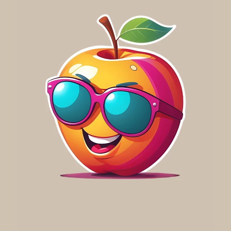 Apfel mit Sonnenbrille