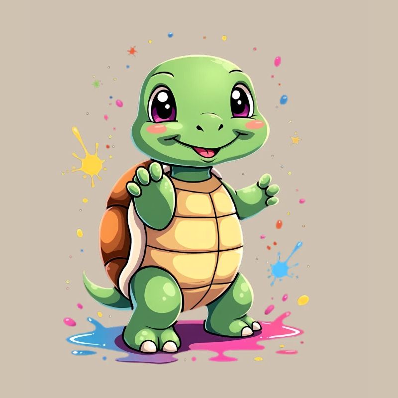 Éclaboussure de peinture tortue Fun