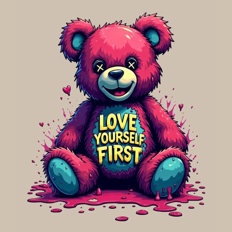 Love Yourself First Teddybär Graffiti