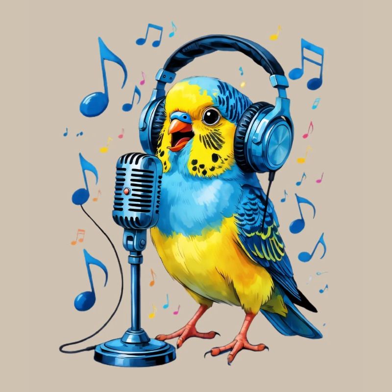 Parrot with headphone microphone
