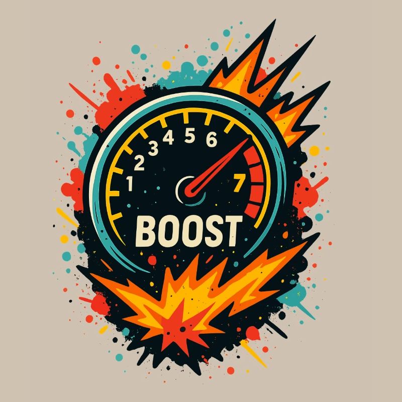 T-shirt Boost Display Explosive, Turbo Tuning